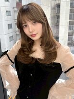 2wayバング韓国前髪シースルーセミロング顔周りレイヤー