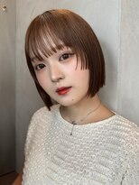 ロンド ボーイ 表参道(Lond BOY)&nbsp;くびれヘア/アプリコットオレンジ/ハイライトカラー/ミディアム