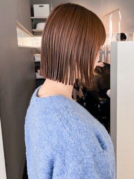 ヘアーエスクールシーユー 枚方T-SITE店(hair S.COEUR×Cu) 丸くないボブ/ヘイリーボブ/切りっぱなしボブ/大阪枚方美容室