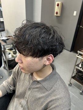 マッシュ　シースルー　ゆるふわパーマ