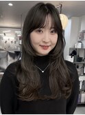ロングレイヤー　暗めアッシュ