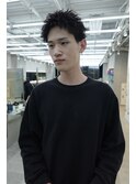 スパイキーパーマ　メンズショート　テーパーフェード