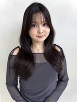 ザックラフィネ(ZACC raffine)&nbsp;くびれヘア/顔まわりカット/縮毛矯正/スモーキーブラウン/前髪