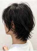 新宿ショートウルフレイヤー×ニュアンスパーマ