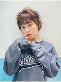 グレージュ/ショートボブ/シースルーバング/前髪/顔周り/立川 