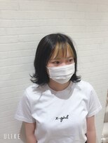 レイフィールド 浜町観光通り店(RAY Field) 外ハネ、前髪インナーカラー　イエロー