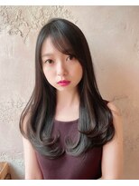 ロンドローズ 名古屋(Lond damaskRose)&nbsp;チョコレート 切りっぱなし イヤリングカラー 韓国ヘア 顔周り