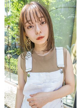 サングース(Sungoose) ミディアムヘア暗めカラーデザインカラーフェイスフレーミング