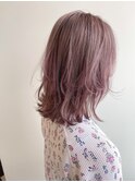 ダブルカラーピンクベージュケアブリーチハイトーン髪質改善