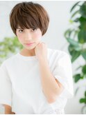 【浅草美容院HANARE】マロンベージュ×オン眉ショートボブa