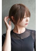 大人可愛い20代30代40代黒髪前下がりショートボブ丸みショート◎