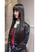 髪質改善×美髪縮毛矯正×スーパーロング×前髪パッツン姫カット