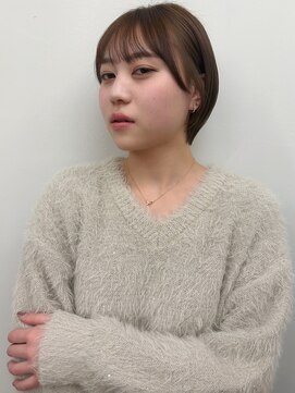 ラウンジ モリオ イケブクロ(Lounge MORIO Ikebukuro) ◎丸みショートボブ／透明感オリーブカラー◎