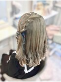 編みたらし髪リボン