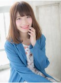 mod's天神斜めバング美髪エアーストレートワンカールミディアムa
