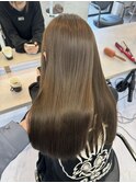 ワンカラーで出来る色素薄めカラー×縮毛矯正