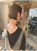 ぷつっとボブ丸み立体感＊大人可愛いマロンベージュ