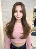 暗めカラー/韓国レイヤー/マロンベージュ/くすみベージュ/池袋