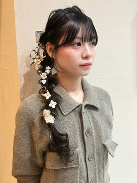 モリグリーン(MORI GREEN) ふわふわサイド編みおろし/成人式/卒業式/着物ヘア