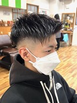 ヘアスタジオ ロメオ(hair studio Romeo) メンズショートフェードアップバング