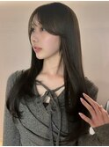 ミルクティーブロンド/ダークブルー/デジタルパーマ/神戸三宮