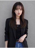 韓国風レイヤーロング/シースルーバング/艶髪