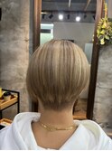 ミルクブラウン×ナチュラルショート[新宿/髪質改善/白髪ぼかし]