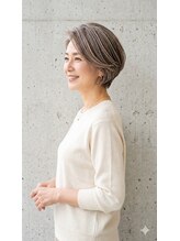 シエル ヘアーメイクアップ(CieL hair make up)&nbsp;白髪ぼかしハイトーングレージュ×ボブ