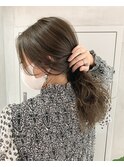 【 YOKE 】オリーブベージュ シースルーカラー ポニーテール