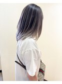 アッシュブロンドバレイヤージュ レイヤー