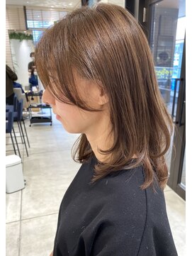 ステアケース 武蔵小杉店(stair:case) 大人ミディアムレイヤー/脱白髪染めハイライト/30代40代50代