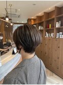 20代30代大人可愛い小顔ボブ前下がりショートハイライト