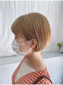 【ペールベージュ】丸みミニボブ
