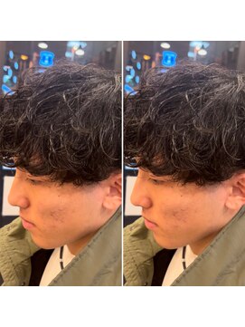 フレンズ 手稲店(friend's) 波巻きスパイラルパーマツーブロック刈り上げメンズマッシュ