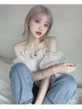 オリジンズヘアーセカンド 守谷店(Origins hair 2nd) ミルクティー系ベージュカラー×BYKARTE TR