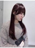 【顔まわりカット&レッドブラウン】《福岡レイヤーカット》