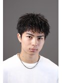 刈り上げスパイキーショートパーマ束感アップバングツーブロック