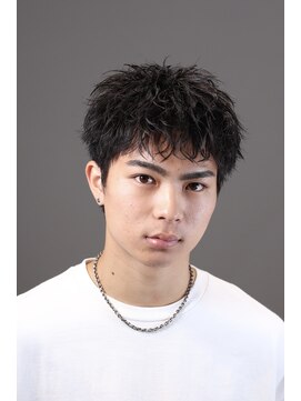 エース(ACES) 刈り上げスパイキーショートパーマ束感アップバングツーブロック