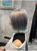 グレージュ×裾カラー