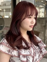 ラック 津田沼(LUCK)&nbsp;ボルドーカラー/ゆるふわミディアム/ピンク/ココアブラウン