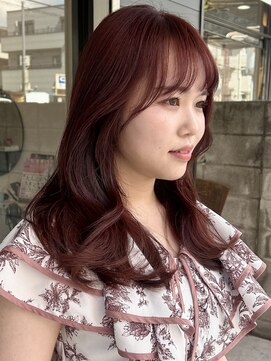 ラック 津田沼(LUCK) ボルドーカラー/ゆるふわミディアム/ピンク/ココアブラウン