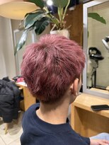 エムプラス センター北(M.plus)&nbsp;ブリーチありピンクカラー×メンズショート