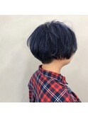 #刈り上げ×ネイビーカラー