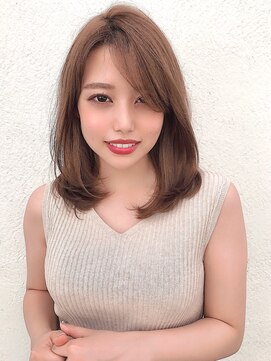 ロンドローズ 名古屋(Lond damaskRose) チョコレート 切りっぱなし イヤリングカラー 韓国ヘア 顔周り