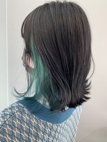 グラム 岡崎南店(gram)&nbsp;インナーカラー＿モスグリーン＿ブリーチ１回＿ボブ＿８３