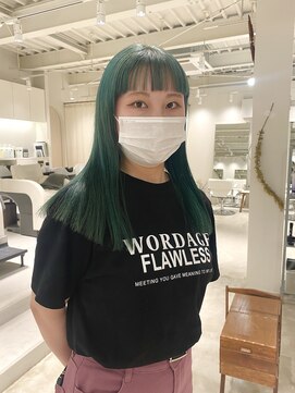 グリーン(green) グリーン×ぱっつとカット