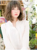 バレイヤージュくせ毛風小顔エアリーミディc5戸頭20代30代40代