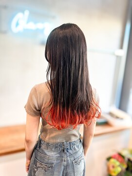 グランツ(GLANZ) オレンジベージュダブルカラーケアブリーチ裾カラー