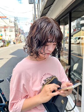 リール(rire) デザインカラーレイヤーカットウェットヘア夏オリーブベージュ