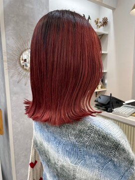 ポジ(poji) レッド 艶髪 髪質改善 韓国風 顔まわり 顔周り